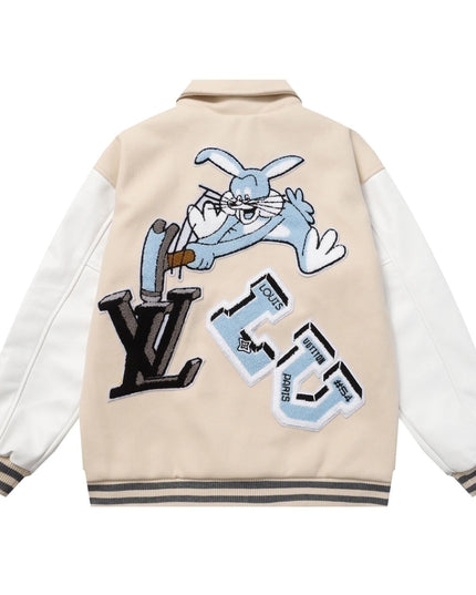 Louis Vuitton Leather Varsity Jacket White by Virgil Abloh