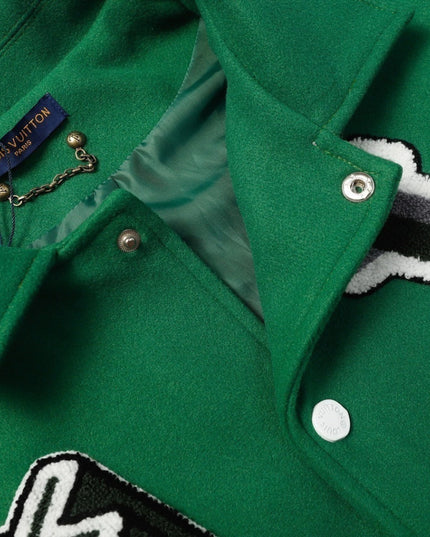 Louis Vuitton Varsity Leather Jacket Green