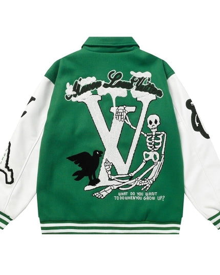 Louis Vuitton Varsity Leather Jacket Green