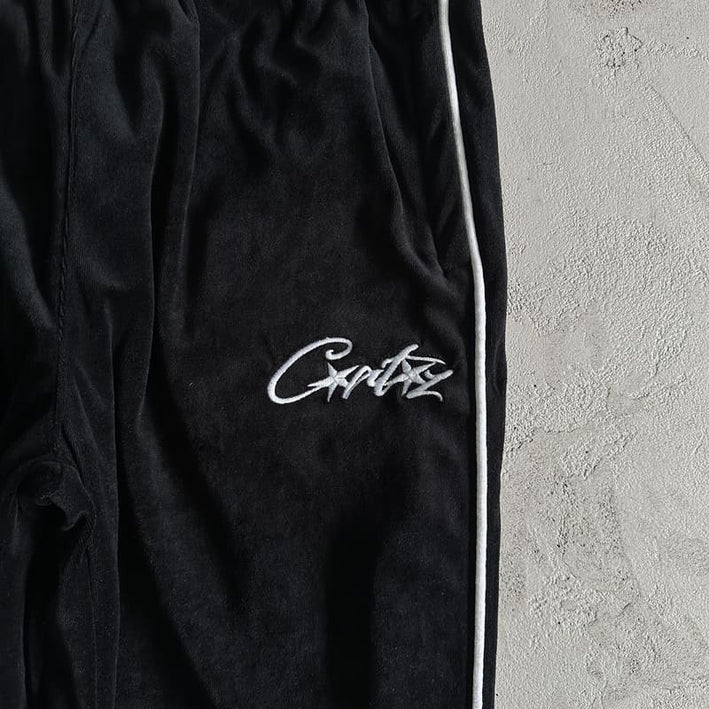 Corteiz Black Velour Set
