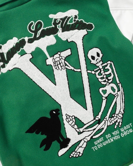Louis Vuitton Varsity Leather Jacket Green