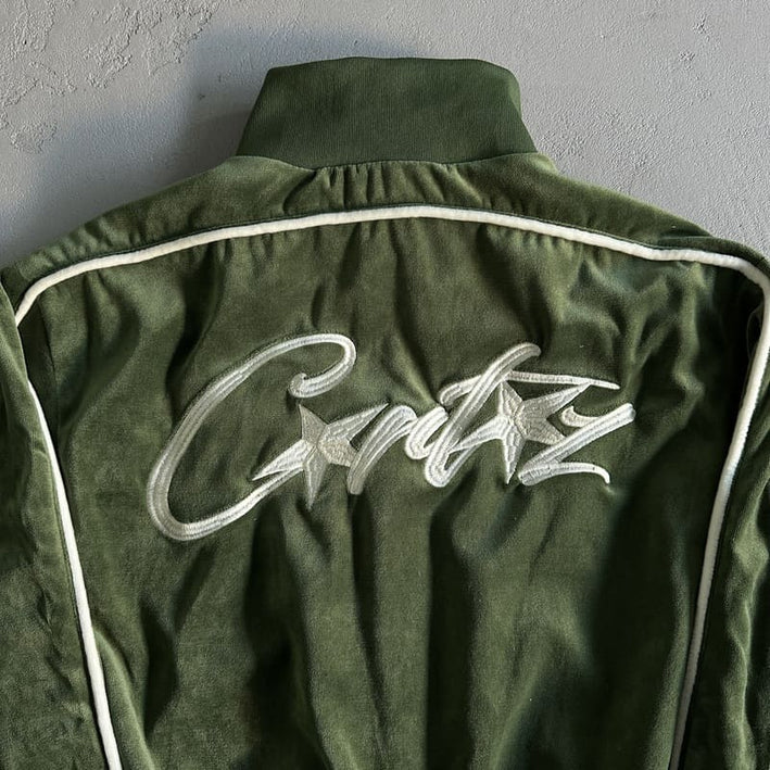 Corteiz Green Velour Set