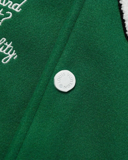 Louis Vuitton Varsity Leather Jacket Green