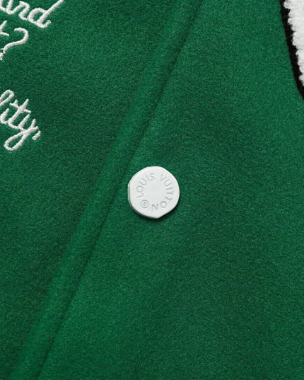 Louis Vuitton Varsity Leather Jacket Green