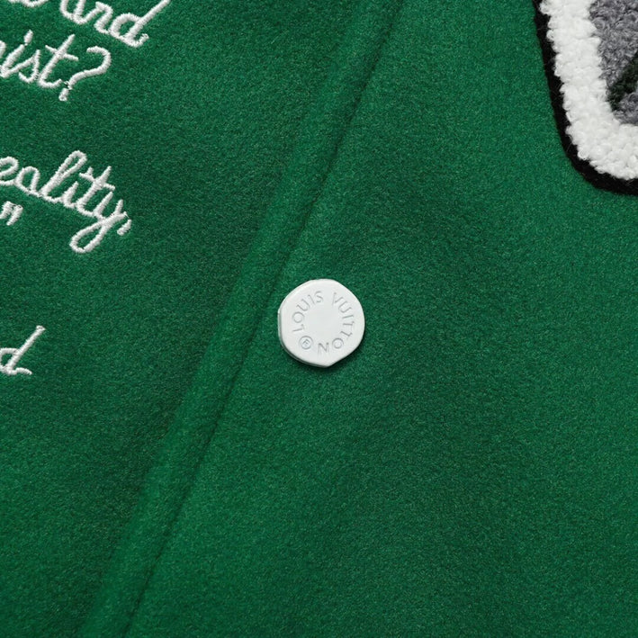Louis Vuitton Varsity Leather Jacket Green