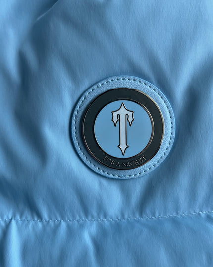 Trapstar Womens Baby Blue Cropped Detachable Puffer Jacket