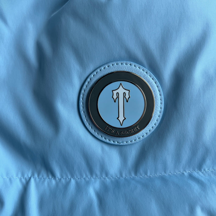 Trapstar Womens Baby Blue Cropped Detachable Puffer Jacket