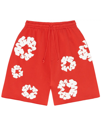 Denim Tears The Cotton Wreath Shorts "Red"