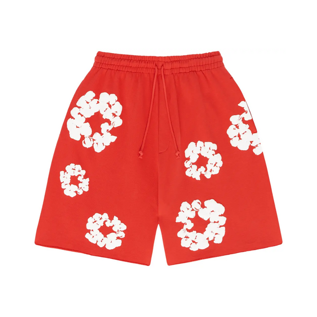 Denim Tears The Cotton Wreath Shorts "Red"
