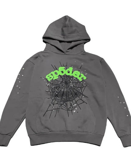 Sp5der Og Web Hoodie "Graphite/Green"