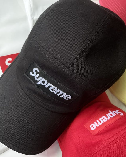 Supreme Washed Chino Twill Camp Black Cap