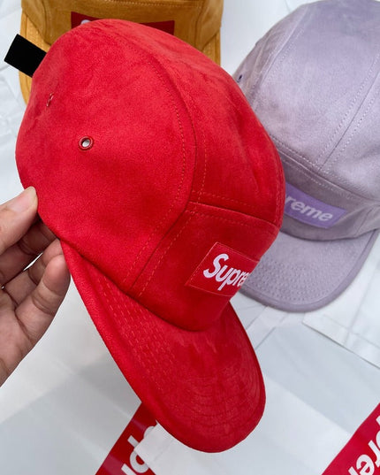 Supreme Suede Camp Red Cap