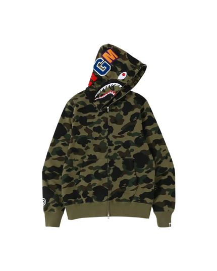 BAPE 1st Camo Shark Full Zip Hoodie "Green"