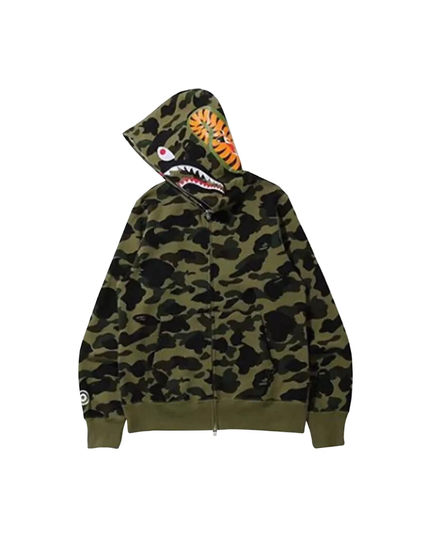 BAPE 1st Camo Shark Full Zip Hoodie "Green"