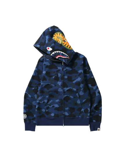 BAPE Color Camo Shark Full Zip Hoodie "Navy"