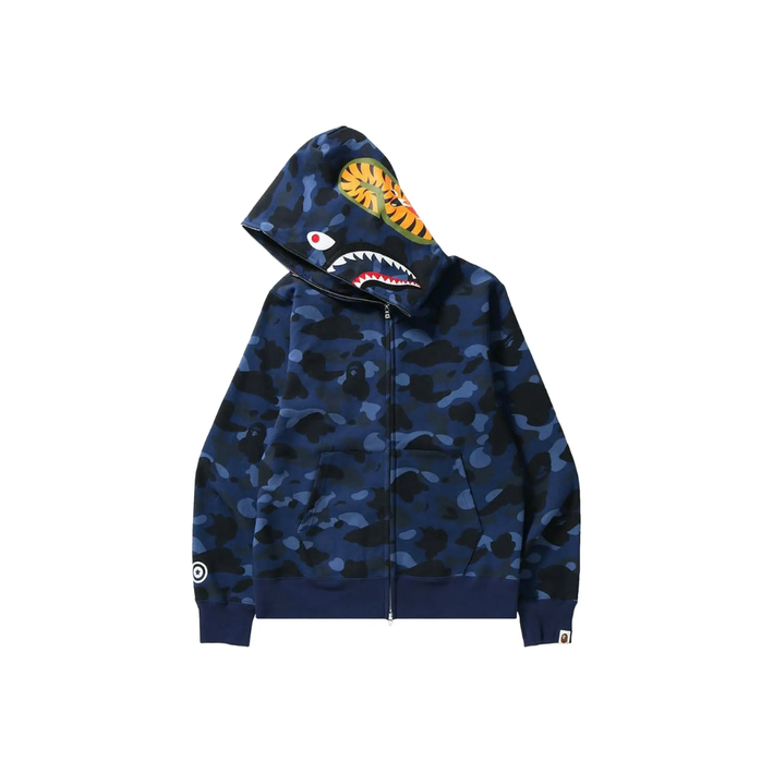 BAPE Color Camo Shark Full Zip Hoodie "Navy"