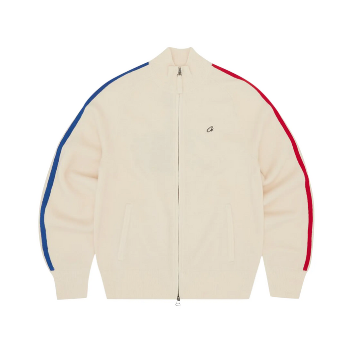 Corteiz Knit Zip Up Fleece Cream