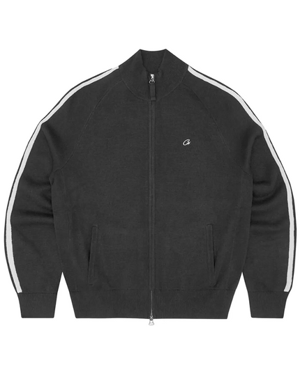 Corteiz Knit Zip Up Fleece Black