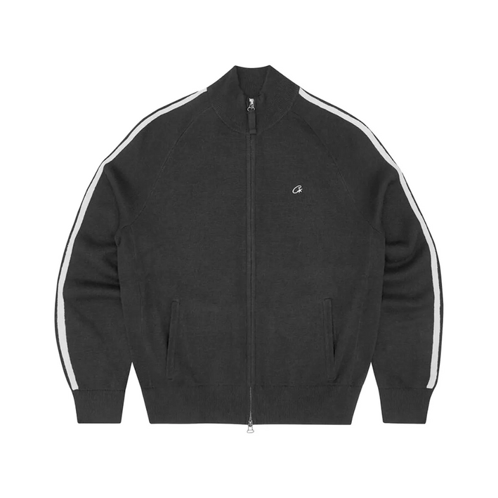 Corteiz Knit Zip Up Fleece Black