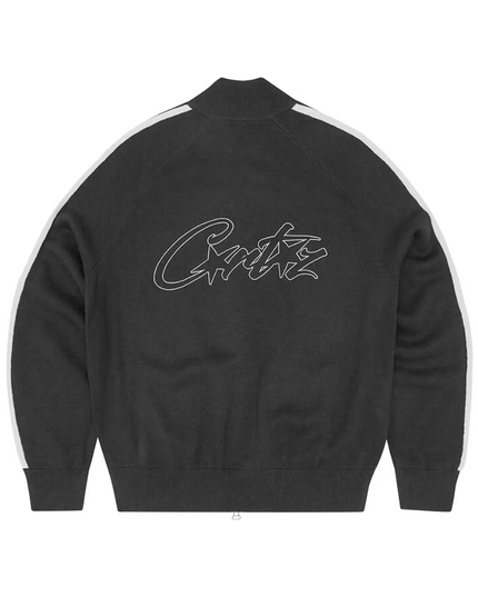 Corteiz Knit Zip Up Fleece Black