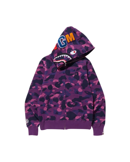 BAPE Color Camo Shark Full Zip Hoodie "Purple"