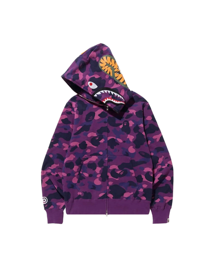 BAPE Color Camo Shark Full Zip Hoodie "Purple"