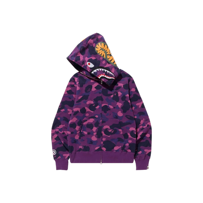 BAPE Color Camo Shark Full Zip Hoodie "Purple"