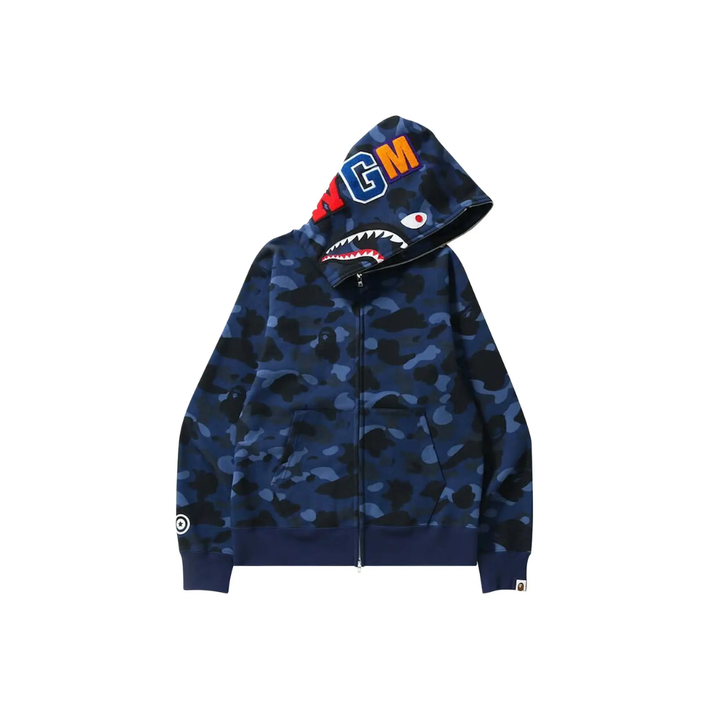 BAPE Color Camo Shark Full Zip Hoodie "Navy"