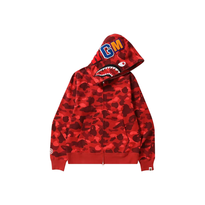 BAPE Color Camo Shark Full Zip Hoodie "Red"