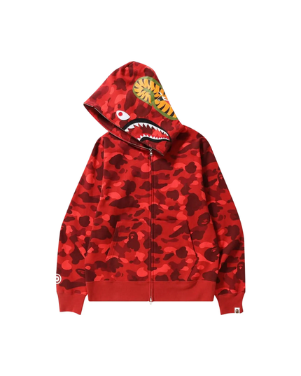 BAPE Color Camo Shark Full Zip Hoodie "Red"