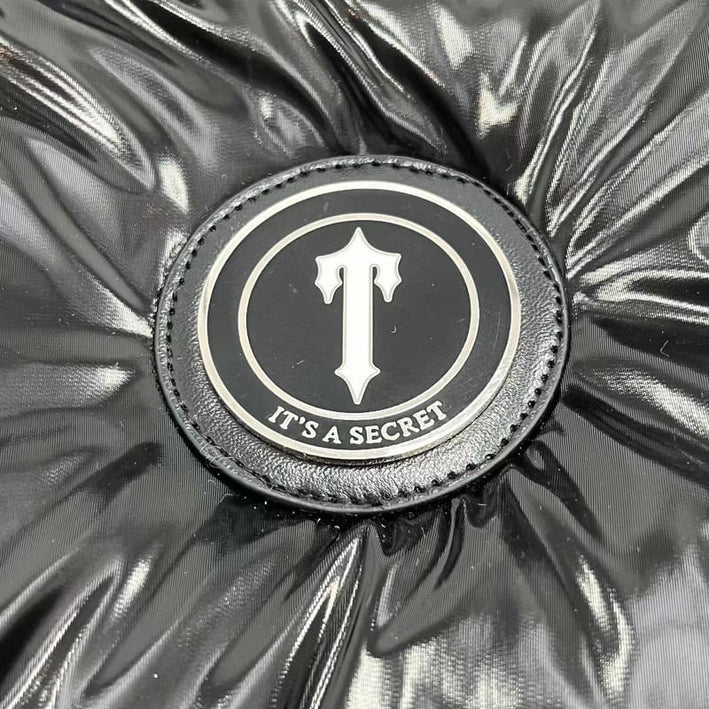 Trapstar Shiny Irongate Detachable Hooded Puffer Jacket Black