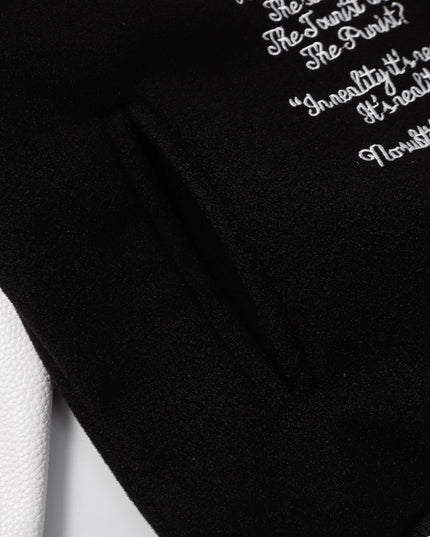 Louis Vuitton Varsity Leather Jacket Black & White