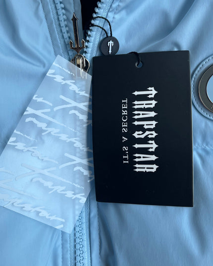 Trapstar Womens Baby Blue Cropped Detachable Puffer Jacket