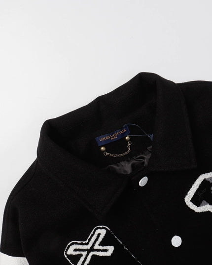 Louis Vuitton Varsity Leather Jacket Black & White