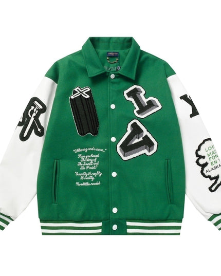 Louis Vuitton Varsity Leather Jacket Green