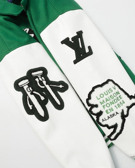 Louis Vuitton Varsity Leather Jacket Green