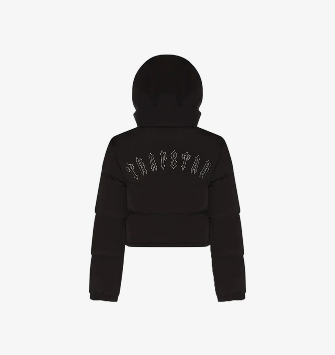 Trapstar Womens Black Cropped Detachable Puffer Jacket