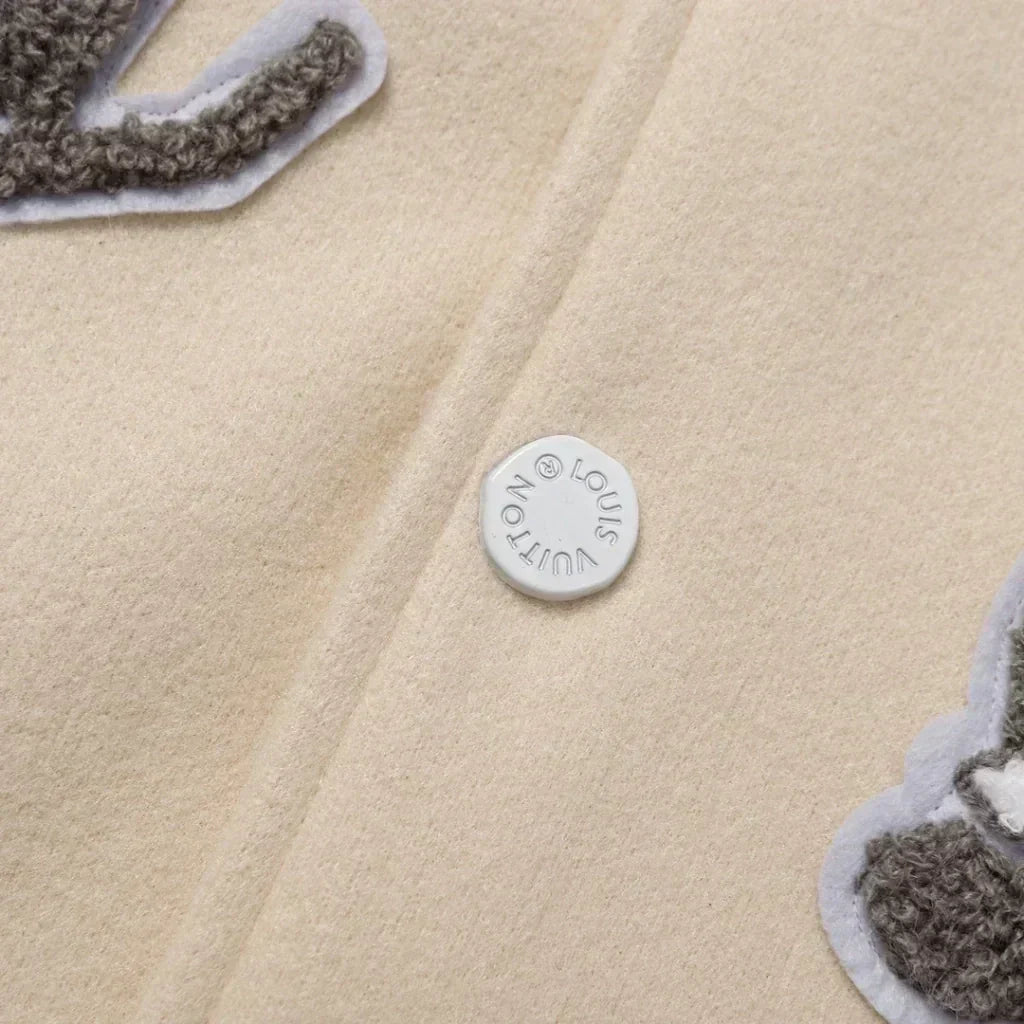 Louis Vuitton Leather Varsity Jacket White by Virgil Abloh