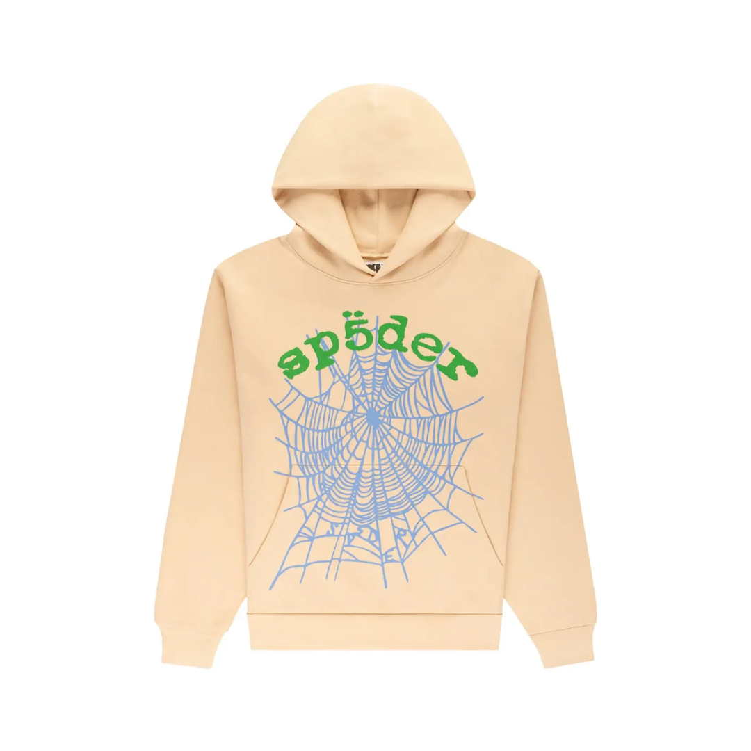 Sp5der OG Web V2 Hoodie "Cream"