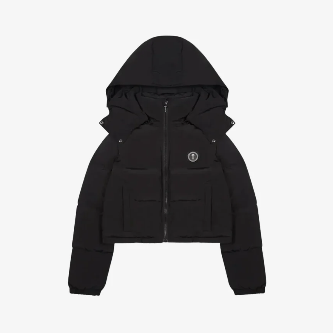 Trapstar Womens Black Cropped Detachable Puffer Jacket