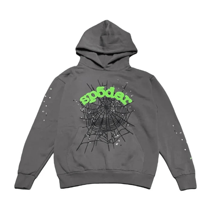Sp5der Og Web Hoodie "Graphite/Green"