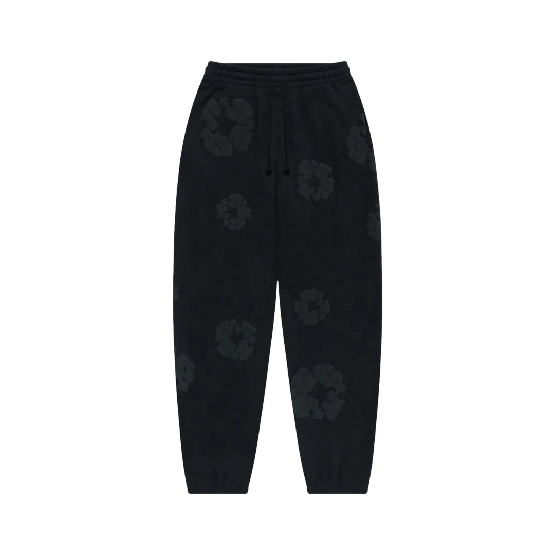 Denim Tears Cotton Wreath Sweatpants "Black Monochrome"