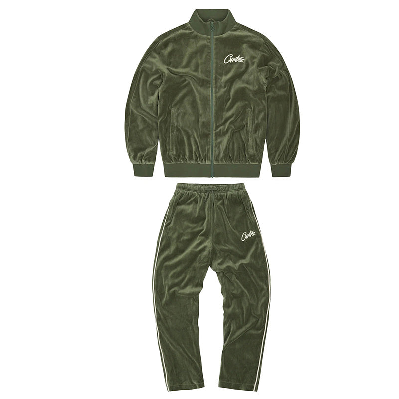 Corteiz Green Velour Set